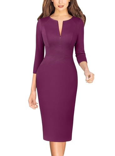 Image of VFSHOW Womens Slim Zipper Up Work Business Office Party Bodycon Pencil Sheath Dress