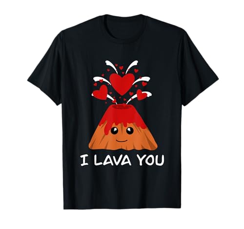 Funny Volcano Lava Lover Couple I lava you Tシャツ