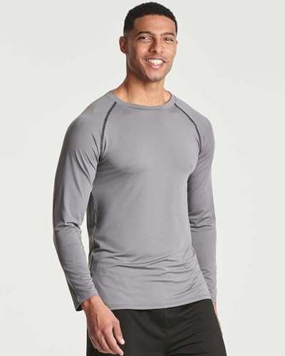 Image of Real Essentials 4 Pack: Men's Compression Long-Sleeve T-Shirt Athletic Cold Weather Baselayer (Available in Big & Tall)