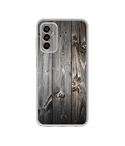 Image of Casotec Grey Wooden Texture Design Printed Silicon Soft TPU Back Case Cover for Samsung Galaxy M13 4G