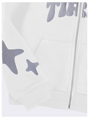 Image of SOLY HUX Boy's Zip Up Hoodies Y2k Letter Graphic Sweatshirt