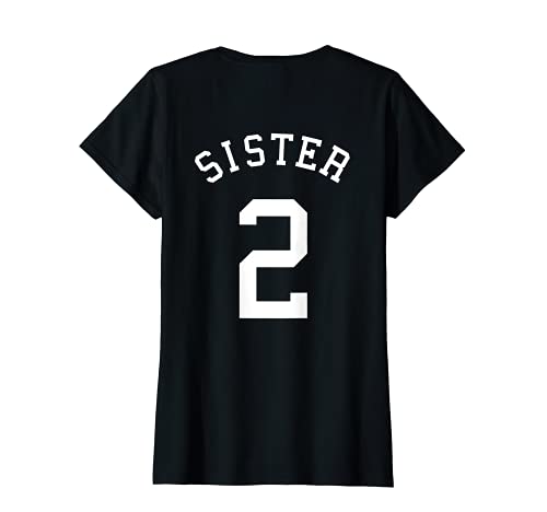 Sister of Shirt No. 2 Football Sis Soccer Basketball Hockey T-Shirt, Black