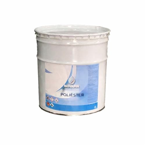 Pintura para piscinas de poliéster. Esmalte de poliuretano alifático brillante de dos componentes. Envase de 5 litros (4 litros base y 1 litro catalizador) - NOVAPÍN (Azul)