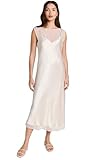 Vince Womens Chiffon Layered Slip Dress, Champagne, Large