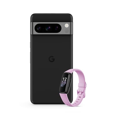 Google Pixel 8 Pro   Smartphone Android Libre con Lente teleobjetivo   Obsidiana, 512GB + Fitbit Inspire 3, la Pulsera de Salud y Actividad física con hasta 10 días de batería   Lavanda