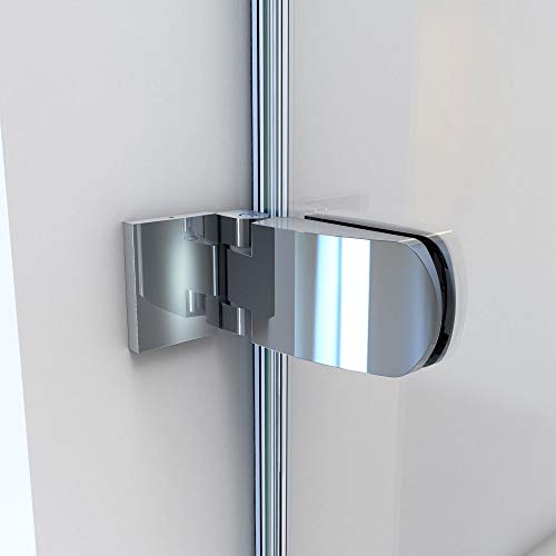 DreamLine Aqua Uno 34 in. W x 58 in. H Frameless Hinged Tub Door in Chrome, SHDR-3534586-01