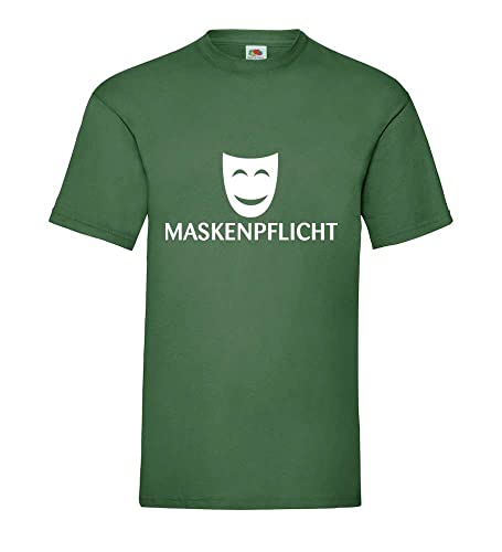 T-shirt pour homme Maskenpflicht vert bouteille en taille XXXL pour un style quotidien confortable