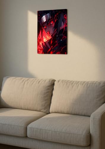 Image of NIJUKA Anime Printed Metal sheet Poster For Home And Room Decoration | For Anime Art Fans Boys And Girls (Akatsuki member itachi)