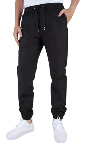 ITALYMORN Mens Joggers Lightweight Woven Pants Polyester Track Pants with Pockets