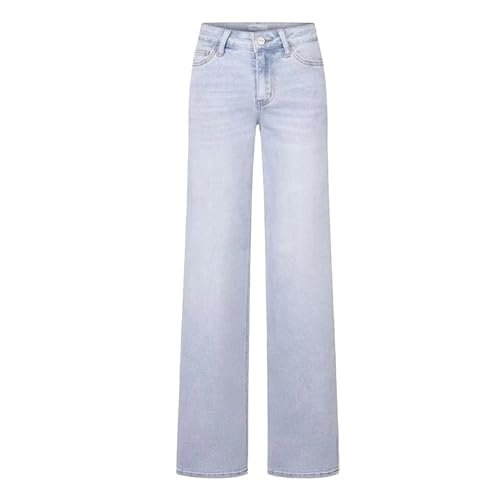 Mid Low Rise Baggy Jeans for Women Straight Distressed Trendy Casual Denim Pants with Pockets