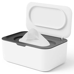 Seposeve – Dispensador de toallitas limpias, soporte para toallitas para bebés y adultos, contenedor de toallitas recargable, mantiene las toallitas limpias. Funda antideslizante y fácil de tirar para