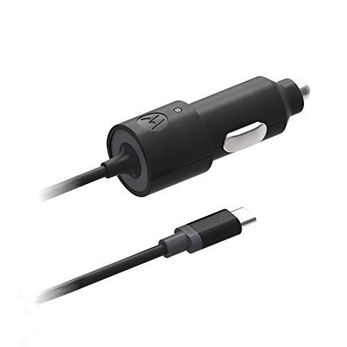 Motorola TurboPower 15 USB-C (Type C) Car Charger for Moto Z Play/Droid/Force, Z2 Play/Force, Z3 Play, Z4, X4, G7, G7 Play, G7 Plus, G7 Power, G6,G6 Plus [Not for G6 Play] USB C devices - (Retail Box)