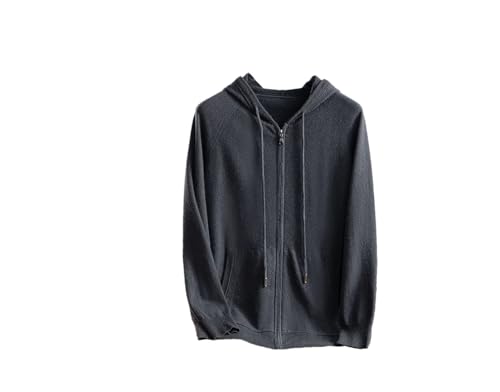 Men's Sweater Hooded Knitted Cardigan Casual Business Long Sleeved Men's Full Zip Up Cardigan Sweater