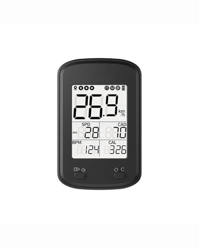 Ciclocomputador Ciclocomputador GPS CC400 para Bicicletas con Sensor de Velocidad, cadencia, frecuencia cardíaca y odómetro, diseño Impermeable para MTB/Carretera Ciclocomputador Resistente Agua