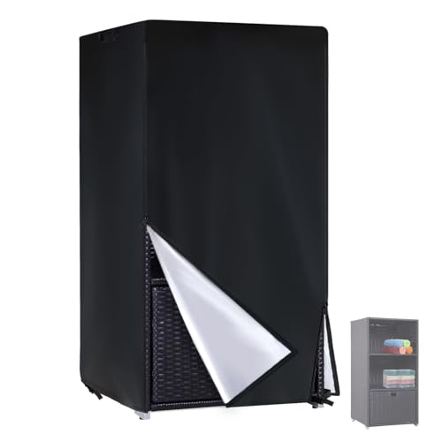 Kasla Pool Towel Rack Cover for Outdoor, Waterproof Pool Towel Holder Cover for 66-Gallon Rattan Wicker Towel Valet-24'x24'x45'(Cover Only)