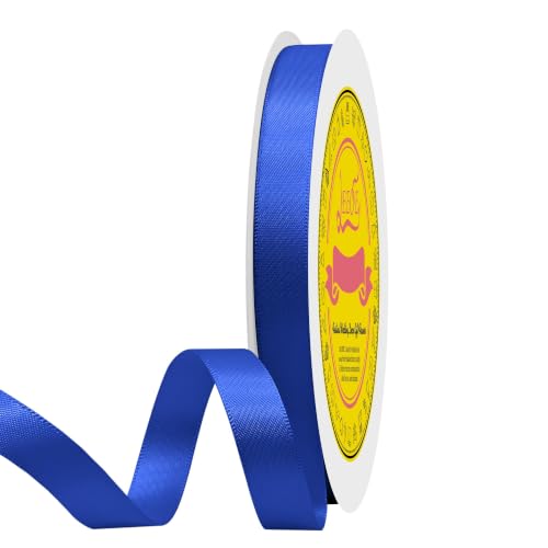 Image of Double Face Cobalt Blue Satin Ribbon 1 /2 inch X 50 Yards Polyester Cobalt Blue Ribbon for Gift Wrapping Very Suitable for Weddings Party Invitation Decorations and More