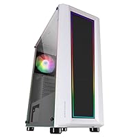 Mars Gaming MC-Art Weiß, PC Gaming ATX Gehäuse, Doppelt Zeichnbar Gehärtetes Glas, ARGB 12 Mode, 12cm Lüfter