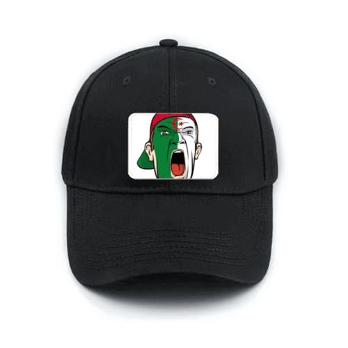 Casquette de baseball noire réglable Algérie maquillage visage coton noir