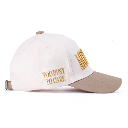 Image of Vintage Two-Tone Trucker Hat Adjustable Baseball Cap with Mommin Embroidery Ponytail Fit Unisex Outdoor Casual Headwear