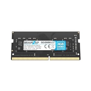 BRAINZAP 4GB DDR4 2400MHz PC4-2400T SO-DIMM CL17 1Rx8 1.2V Unbuffered Non-ECC RAM Arbeitsspeicher für Notebook Laptop Speichermodul Memory