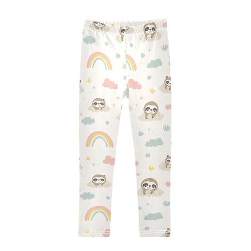 Sloth Rainbow Animal Girls Casual Leggings for Kids Printed Long Pant Bottoms Stretch and Soft