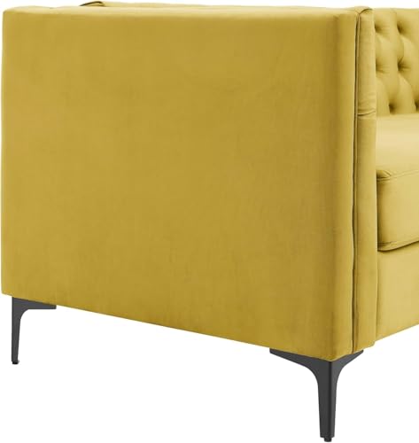 Image of Chesterfield Traditional 3 Seater Luxury Sofa Loving Sofa Button Tufted for Living Room, Guest Room, Bedroom, and Your Loving Space (Mustard)