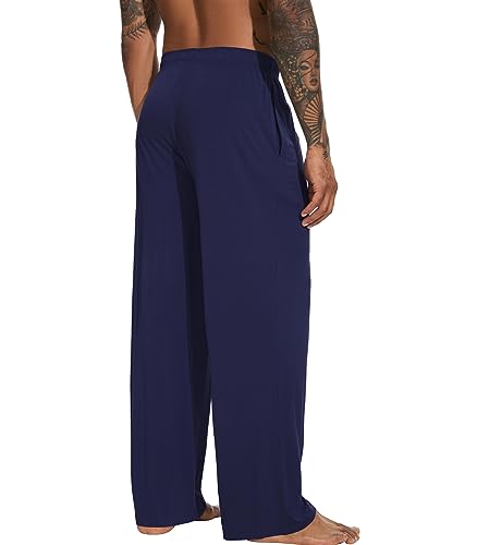 WiWi Mens Pajama Pants Soft Lounge Bottoms Sweatpants Button Fly Sleep Pjs Pant with Pockets Viscose from Bamboo S-XXL2
