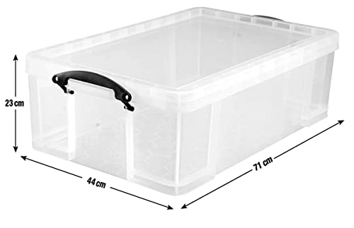 Really Useful Kunststoff-Aufbewahrungsbox leicht robust stapelbar 50 Liter 440 x 710 x 230 mm transparent
