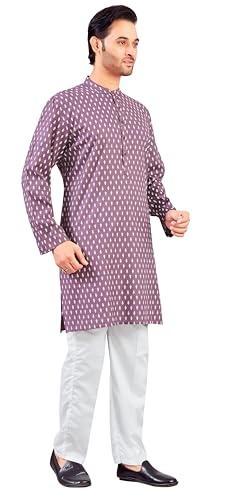 Image of Studio Shringaar Men's Cotton Relaxed Fit Straight Kurta