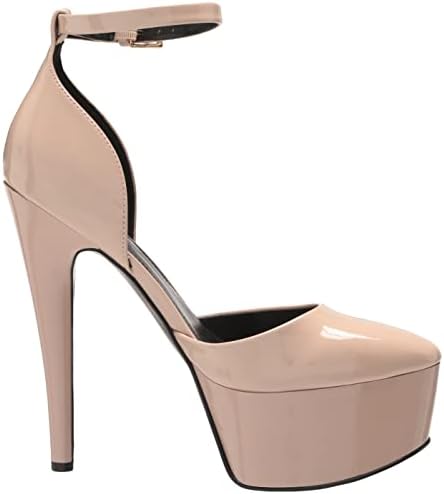 GUESS Women's Rachal Pump, Nude Patent 110, 9 | Image 5