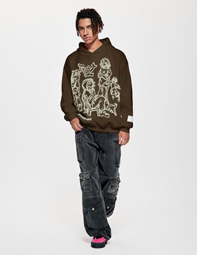 Vamtac Mens Graphic Hoodies Y2k Cute Pullover Oversized Fashion Streetwear Casual Hooded Sweatshirt Unisex Tops