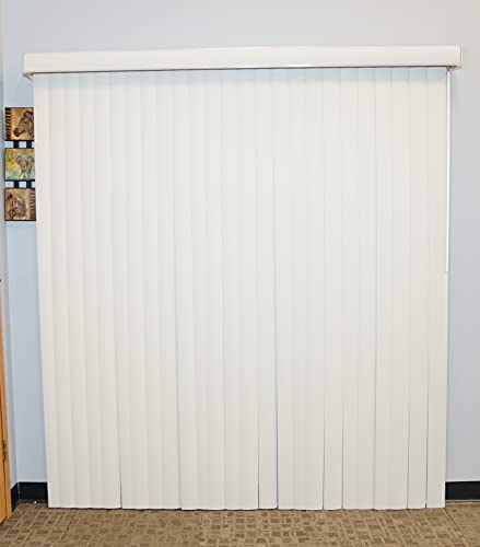 Off White Solid Vinyl Cordless Vertical Blinds With 3-1/2" Smooth Vanes 36" Wide X 84" Long, Usa #TOP2