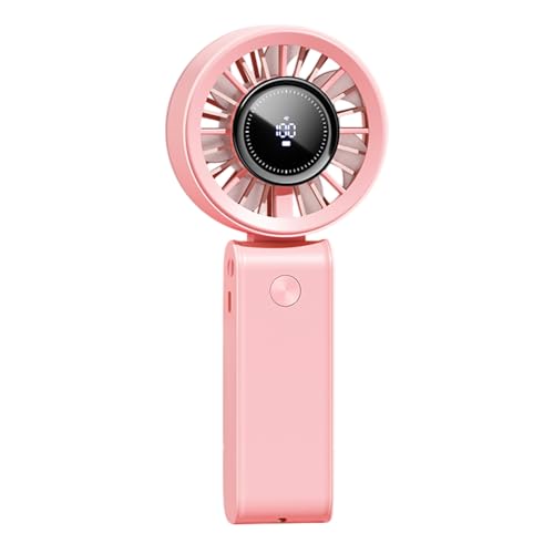 Genérico Travel Fan, 3 Speed Personal Fan, Plegable Aire Acondicionado Ventilador con Pantalla Digital, para Camping, Hiking, Kitchen, Outdoor, and Desktop Use, 1,44 x 3,46 x 7,84 pulgadas