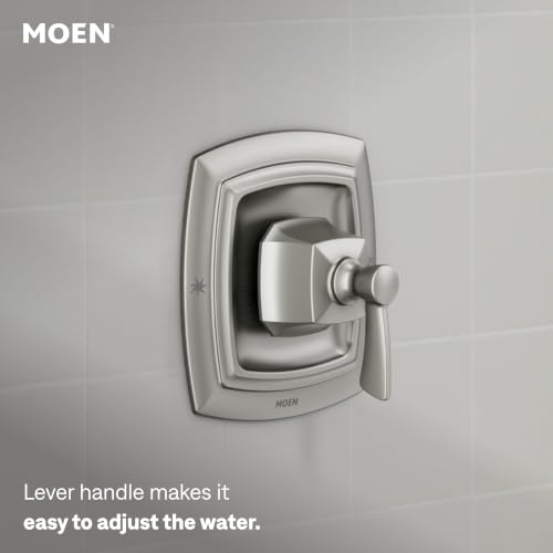 Image of Moen Conway Spot Resist Brushed Nickel Bathroom Shower Trim Kit with Square Showerhead, Handle, Tub Spout, and Posi-Temp Valve Included, 82922SRN