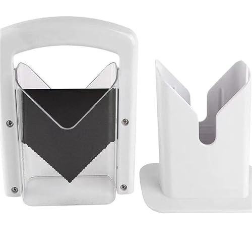 Bagel Guillotine Slicer Bagel Precision Slicer Cutter with Safety Shield and Safe Grip Stainless Steel Blade for Cutting Large and Small Bagels 6.8" L X 3.7" W X 8.8" H(White) - Image 4