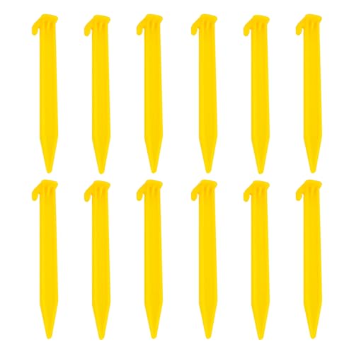 12PCS Plastic Tent Stakes Camping Accessories Camping Tent Stakes Heavy Duty Sand Stakes for Beach Ground Stakes Tent Poles for Camping, Backpacking, Hiking Tent, Hammocks and Outdoor Canopy