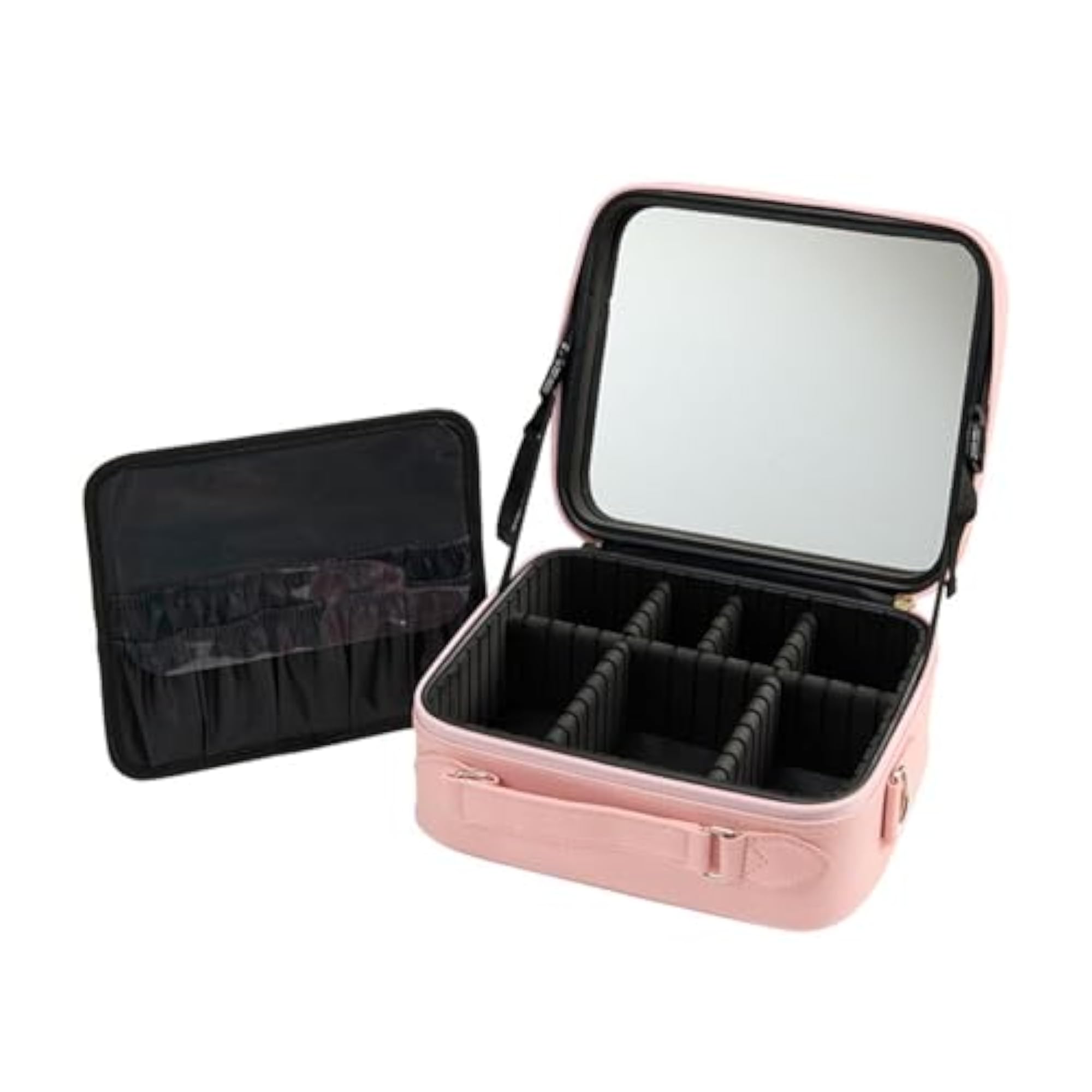Portable Makeup Organizer Bag with Mirror for Travel