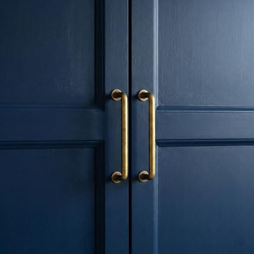 Goo-Ki Antique Brass Cabinet Pulls, 5 Inch Vintage Industrial Zinc Alloy Drawer Handles with Decorative Screw Detail, Heavy Duty Hardware for Kitchen Cabinets, Bathroom Vanity, and Dresser (6 Pack) - Thumbnail 4