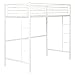 Walker Edison Furniture Company Modern Metal Pipe Twin Size Loft Kids Bunk bed Bedroom Storage Guard Rail Ladder, White