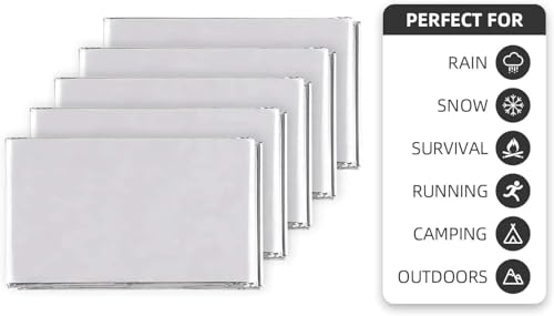 Image of Emergency Survival Blanket, Mylar Thermal Blanket, Gigantic Space Blanket 82 inch x 63 inch (5)