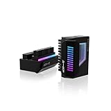 EZDIY-FAB シールド シリーズ ATX 24ピン180度電源コネクタ 24ピンアングル アダプター インフィニティ ミラー ARGB ライト、ATX 24 ピン 電源コネクタ、ATX3.1仕様規格に準拠 、5V 3ピン ARGB 同期メスからオス 黒 - 1パック