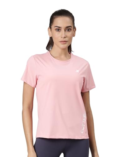 Image of XTEP Comprehensive Training Series, Superior Comfort, Graphic Pattern, Crew Neck, Short Sleeve, Slim Fit, Polyamide & Elastane, Training T-Shirt for Women