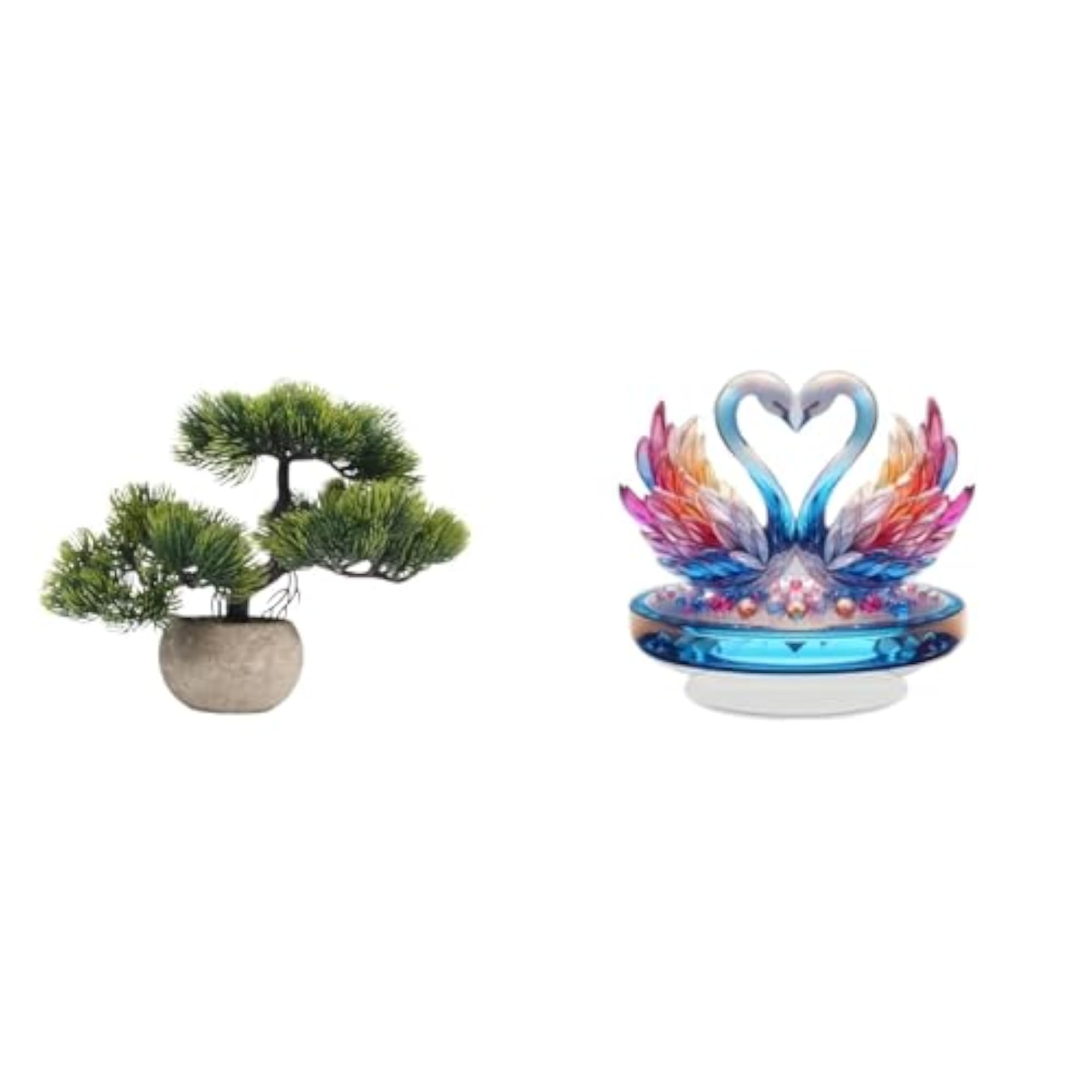 Artificial Bonsai Tree Greenery Collection, Table Centerpiece