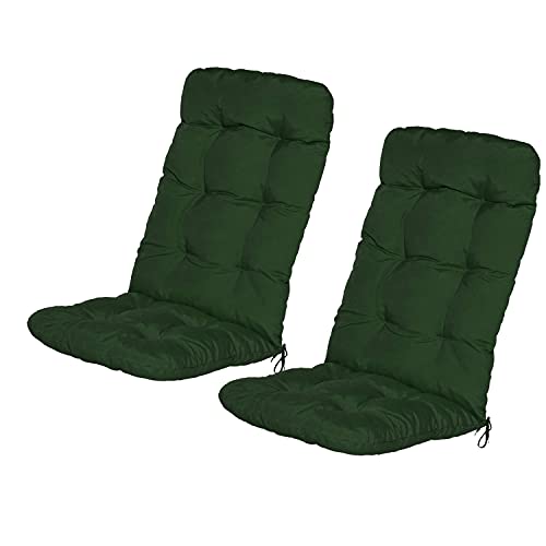 BRAVO HOME Coussin de Chaise avec Dossier 50x50 cm, Coussin d'assise, Coussin de Chaise à Dossier Bas, Coussin Chaise Jardin pour Chaise, Fauteuil ou transat de Jardin, Terrasse ou Balcon (Vert, 2)