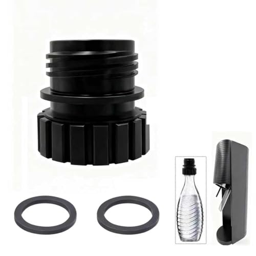 für Sodastream Flaschen Glas Adapter für Sodastream Glasflaschenadapte Terra Glasflasche für Crystal 0 7l für Duo Terra Adapter Quick Connect Flaschen GlasSchwarz