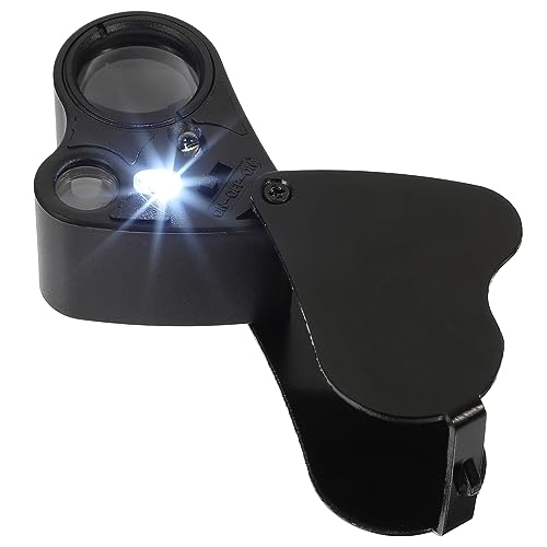 Angoily Portable Magnifying Glass with Led 30x-60x Magnification Durable Material Ideal for Jewelry Antiques and Precision Work