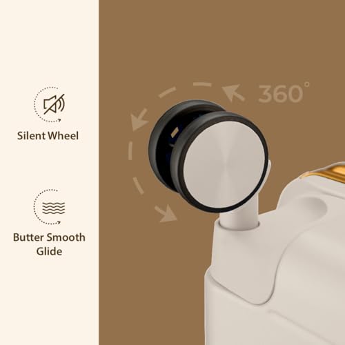 Image of Maleta Gold Series Cabin Trolley Bag | 20 inch |Aluminium Frame, Dual TSA Lock | Trolley Bag for Travel | Suitcase for Travel (White, Cabin-Small)