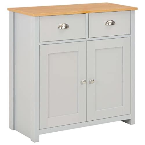 Moderno aparador gris de almacenamiento de 79 x 35 x 81 cm, elegante Credenza de buffet para sala de estar, comedor y hogar nización, muebles versátiles para decoración del hogar