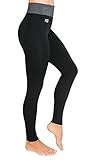 Prosske Damen Seamless Leggings High Waist DLLK1 lange und 3/4 Laufhose Fitnesshose Sporthose (Schwarz Lang)