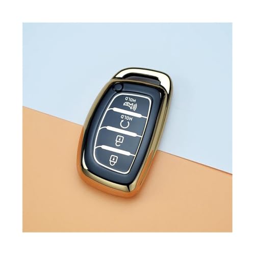 Coque de clé pour Hyundai Sonata 2015 en TPU noir 4 boutons